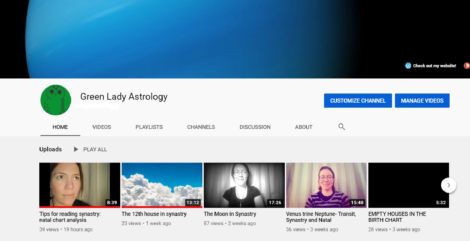 Screenshot of a YouTube page