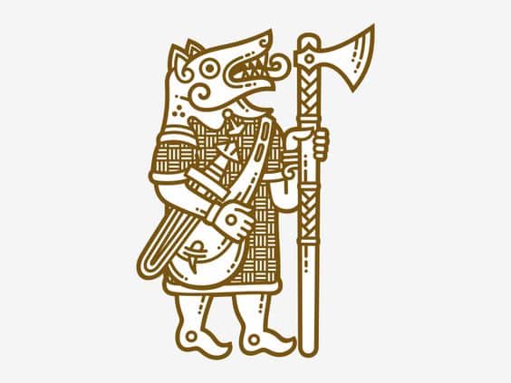 Nordic drawing of a bear beserker